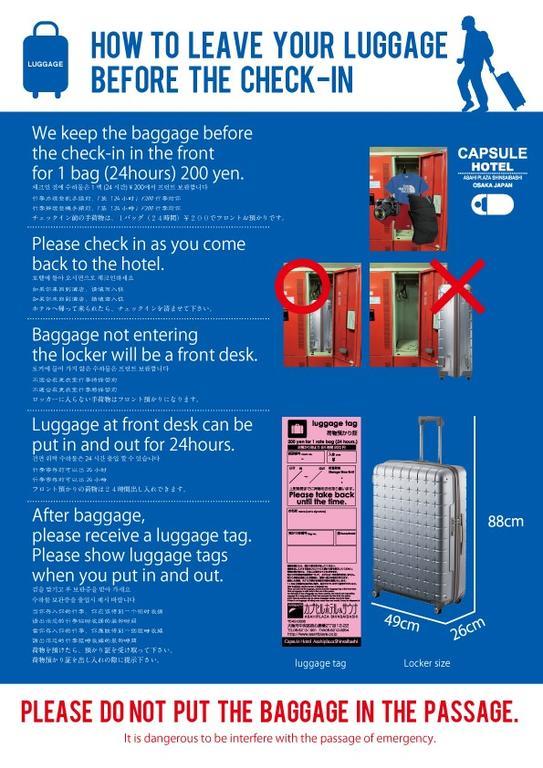 Capsule Hotel Asahi Plaza Shinsaibashi Ōsaka Extérieur photo